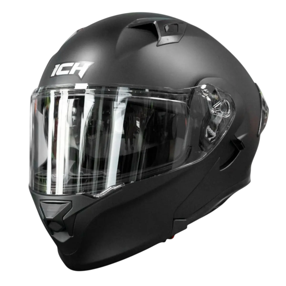 CASCO ABATIBLE ICH 3120 SOLID NEGRO SUN VISOR